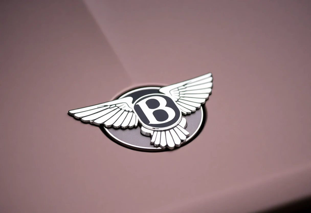 Détail de l'emblème Bentley sur la Batur